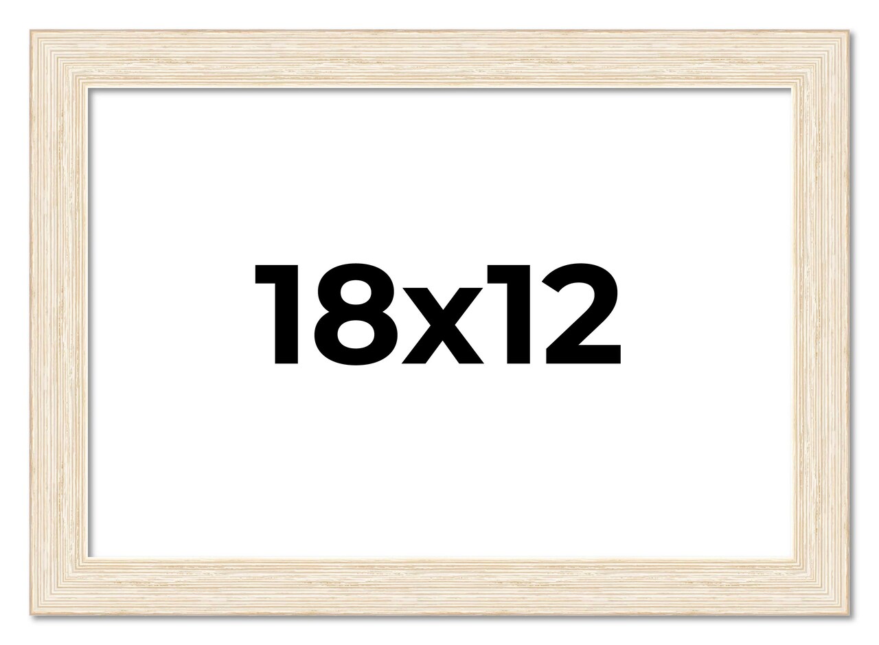 18x12 Wide Barnwood Picture Frame with UV-Resistant Acrylic & Acid Free Backing, Available in 6 Paint Finishes - Grey, Brown, White, and Black
